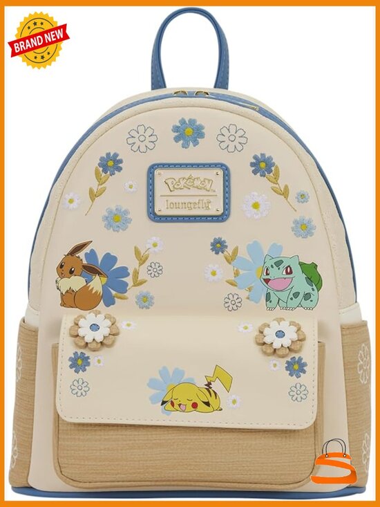 Pokémon Floral Mini Backpack - Faux Leather - Adjustable Straps